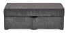 Made in Canada Morgan 48\" Chenille Fabric Storage Ottoman - Grey