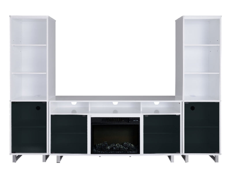 Ignatius Modern 3-Piece Entertainment Centre with Electric Fireplace and Storage for TVs up to 70\"- White