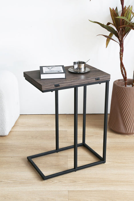 Pia Foldable Chairside Table - Brown