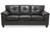 Made in Canada Addison 86\" Leather-Look Fabric Sofa with Tufted Back Cushion - Grey 