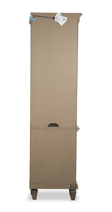 Baron 22” Rustic Pine Pier with Storage and Cable Management - Dovetail Grey