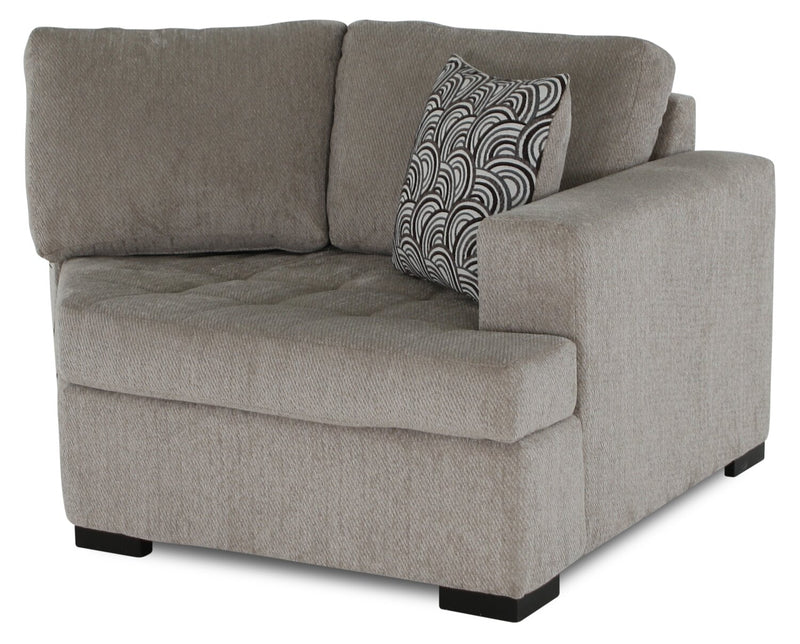Legend 2-Piece Right-Facing Chenille Cuddler Sectional - Platinum 