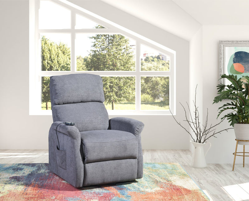 Ruben 32\" Chenille Fabric Power Lift Reclining Chair - Grey 