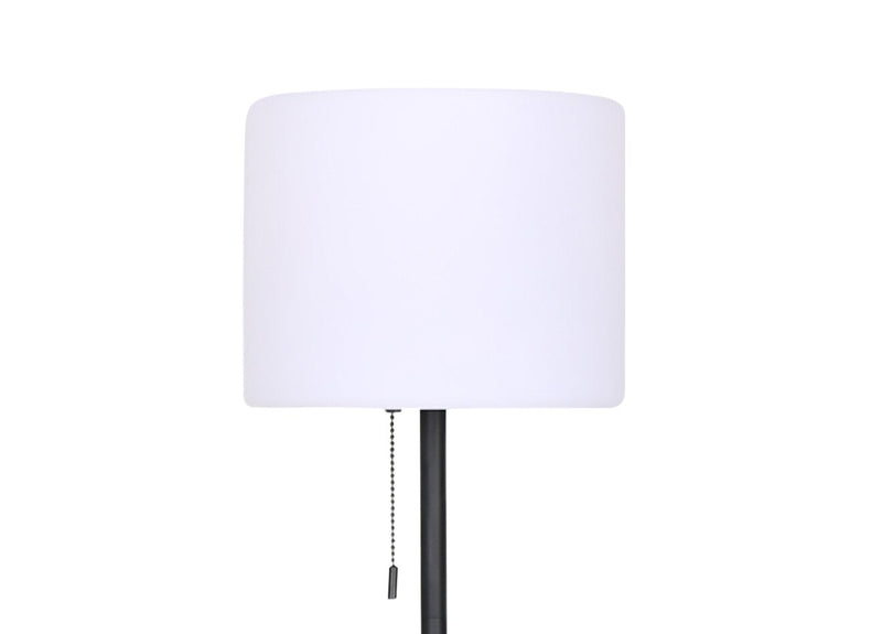 Solana 64” Modern Metal Acrylic Portable Floor Lamp with USB Port - Black