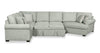 Scott Living Haven 3-Piece Right-Facing Chenille Fabric Cuddler Sleeper Sectional - Seafoam Blue