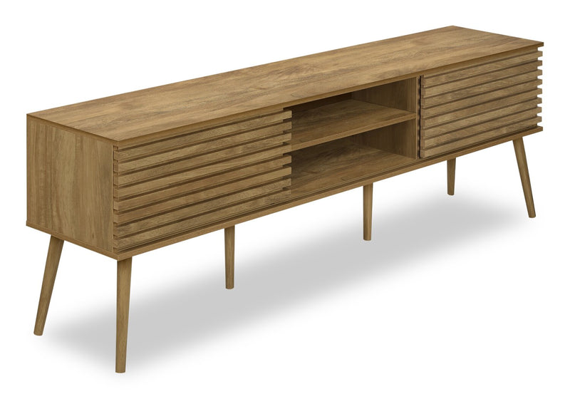 Gemma 72\" Rustic TV Stand with Storage and Cable Management for TV's up to 80\"- Brown