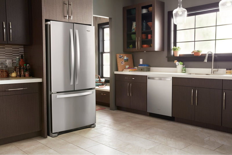 Whirlpool 33\" 22 Cu. Ft. Bottom-Mount Refrigerator - Fingerprint Resistant Stainless Steel - WRFF533… 