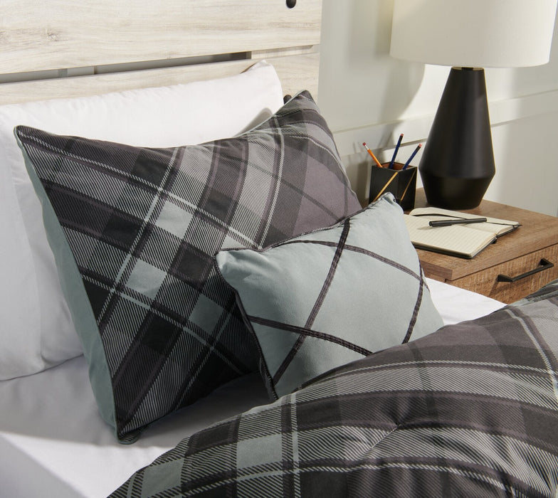 William 3-Piece Twin Comforter Set - Grey 