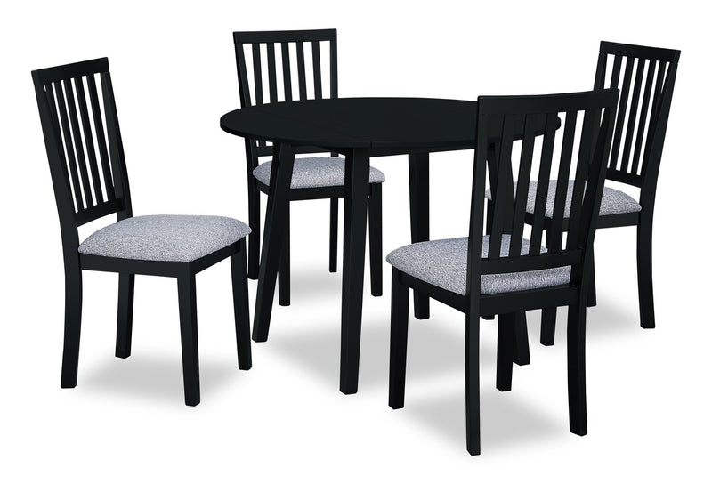 Bryn Drop-Leaf Dining Table, 42\" Round - Black