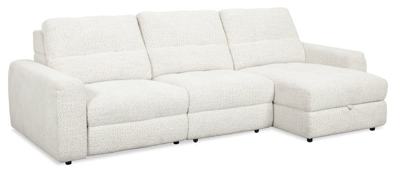 Scott Living Elevate Modular 115\" Chenille Fabric Right-Facing 3-Piece Sectional with Chaise - Beige