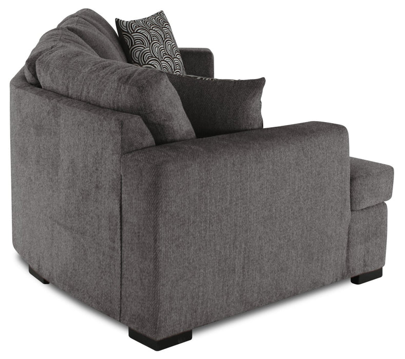 Legend 2-Piece Left-Facing Chenille Cuddler Sectional - Pewter