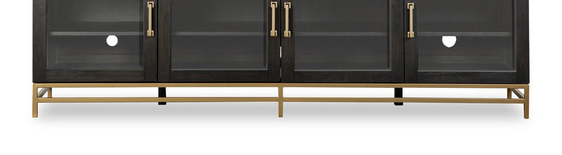 Cresset 84” Modern Solid Wood TV Stand with Storage and Cable Management for TVs up to 90\" - Coffee