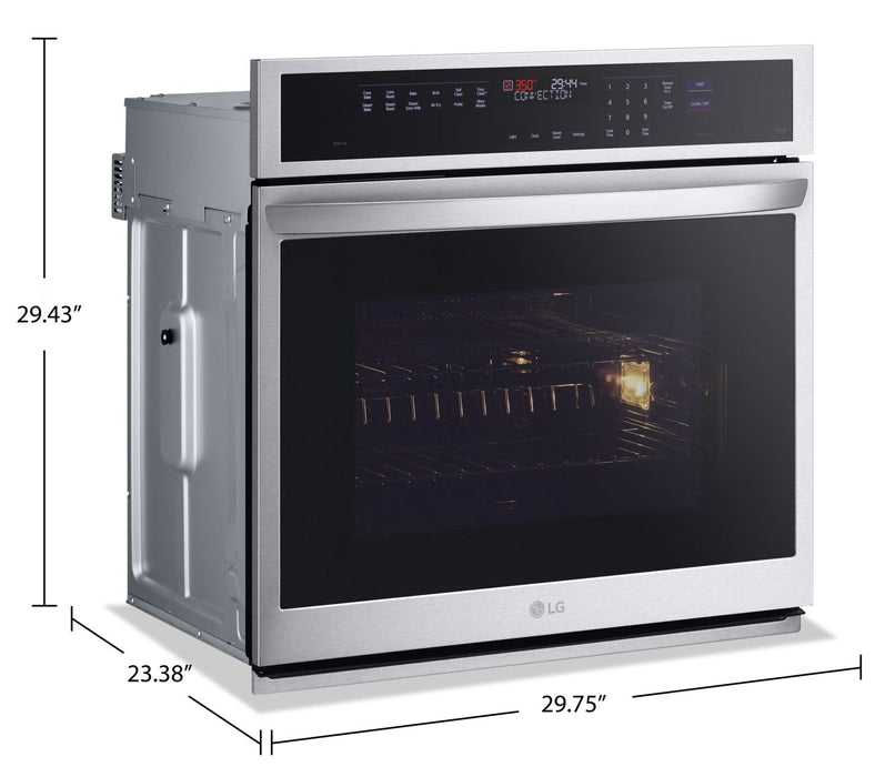 LG 30\" 4.7 Cu. Ft. Electric Wall Oven with Fan Convection - Smudge Proof Stainless Steel - WSEP4727F 