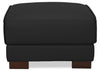 Citadel 28\" Top-Grain Genuine Leather Ottoman with Rubberwood Legs - Black