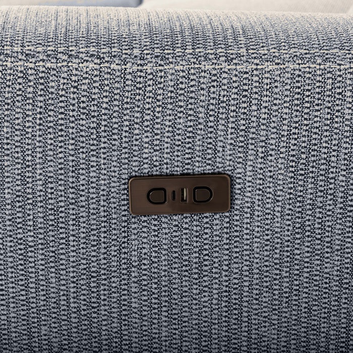 Meadow 2-Piece Left-Facing Charcoal Grey Chenille Fabric Power Reclining Sectional with Storage Chaise
