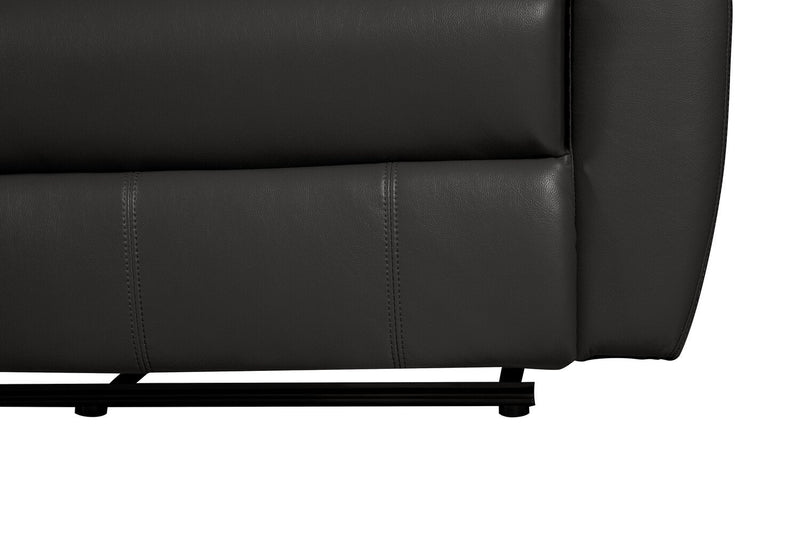 Chandler 82\" Leather-Look Fabric Reclining Sofa - Grey 