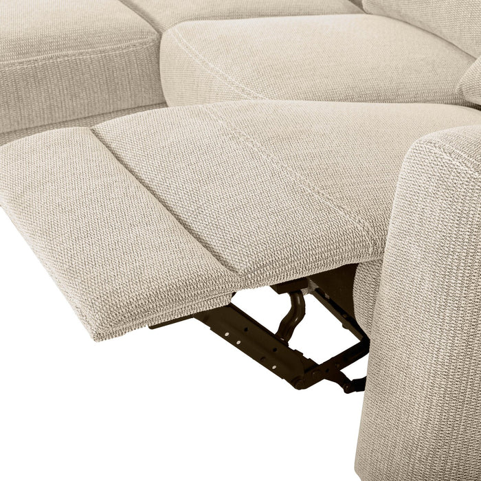 Meadow 2-Piece Left-Facing Taupe Chenille Fabric Power Reclining Sectional with Storage Chaise