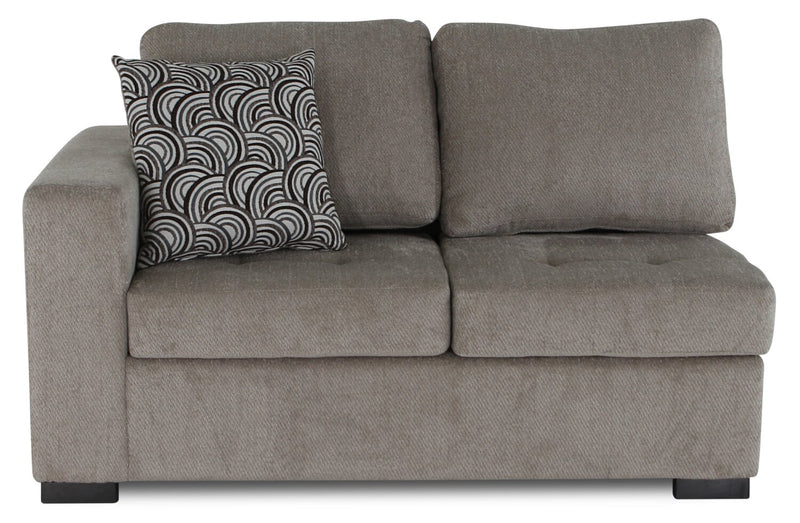 Legend 2-Piece Right-Facing Chenille Cuddler Sectional - Platinum 