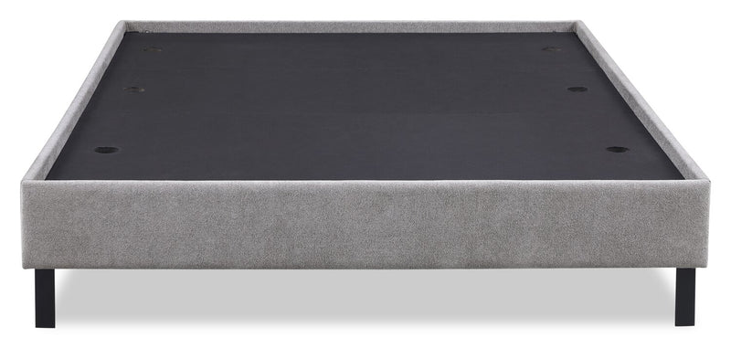 Amos Grey Upholstered Platform Bed with Tufted Headboard - Full