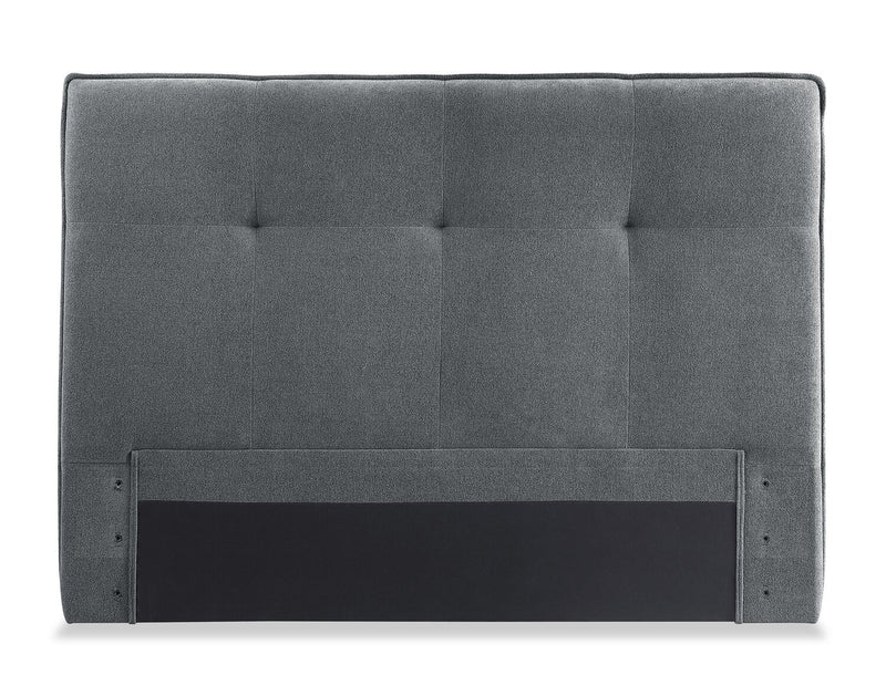 Amos Charcoal Tufted Fabric Headboard - Queen