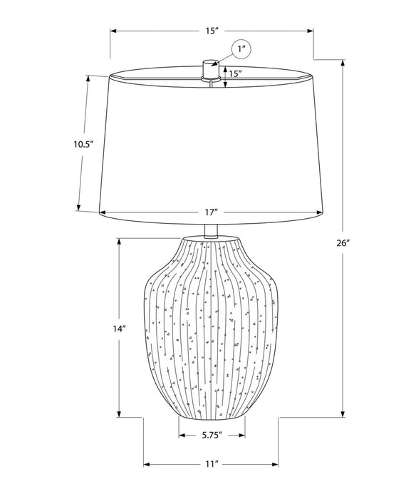 26\" Cream Textured Ceramic Table Lamp