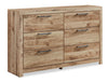 Derekson Bedroom 6-Drawer Dresser, 58.7\"W x 36.4\"H - Natural 