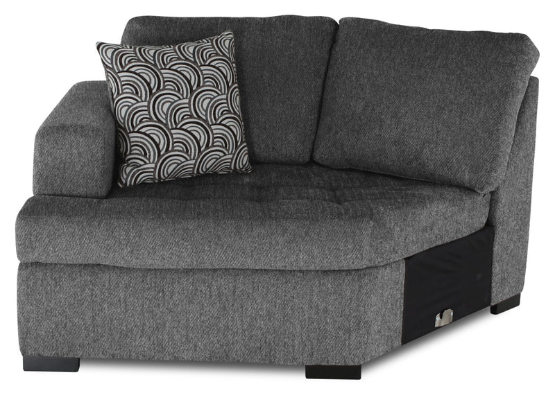 Legend 2-Piece Left-Facing Chenille Cuddler Sectional - Pepper