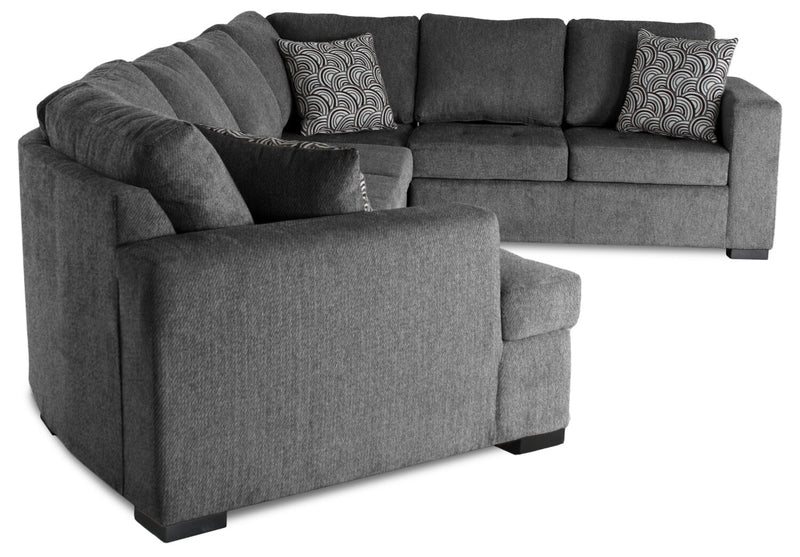 Legend 4-Piece Left-Facing Chenille Cuddler Sleeper Sectional - Pepper