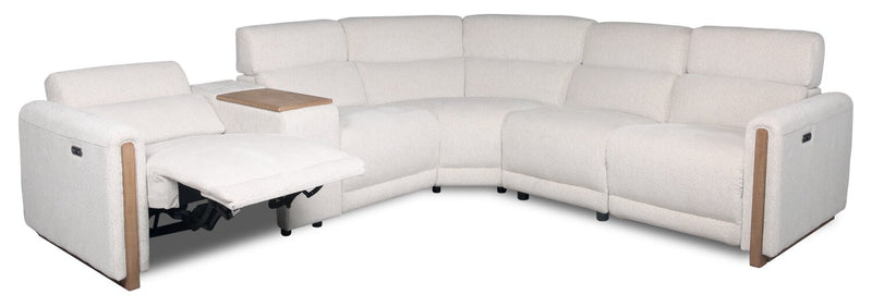 Sable 6-Piece Chenille Modular Power Reclining Sectional - Alabaster