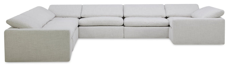 Sky Modular 8-Piece Fabric Power Reclining Sectional with Removable Feather Down Cushions -Nathan Wheat