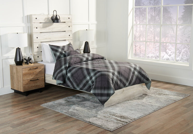 William 3-Piece Twin Comforter Set - Grey 