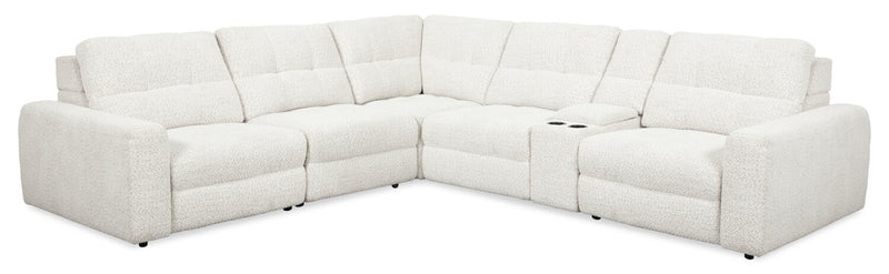 Scott Living Elevate Modular 6-Piece Right-Facing Chenille Fabric Sectional with Power Reclining - Beige 