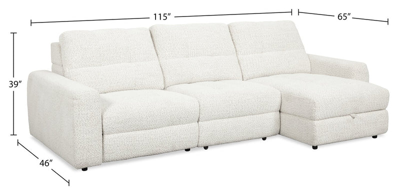 Scott Living Elevate Modular 3-Piece Right-Facing Chenille Fabric Power Reclining Sectional – Beige
