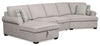 Scott Living Haven 3-Piece Right-Facing Chenille Fabric Cuddler Sleeper Sectional with Storage - Grey 
