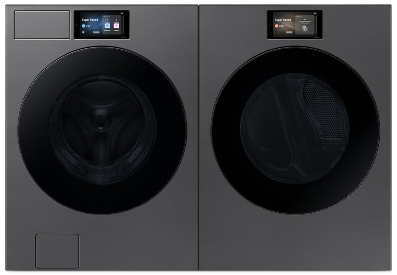 Samsung 6.1 Cu. Ft. Front Load Washer and 7.6 Cu. Ft. Electric Dryer – Dark Steel