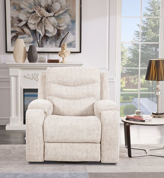 Hudson 40\" Grey Chenille Fabric Glider Reclining Chair with Dual Cupholders