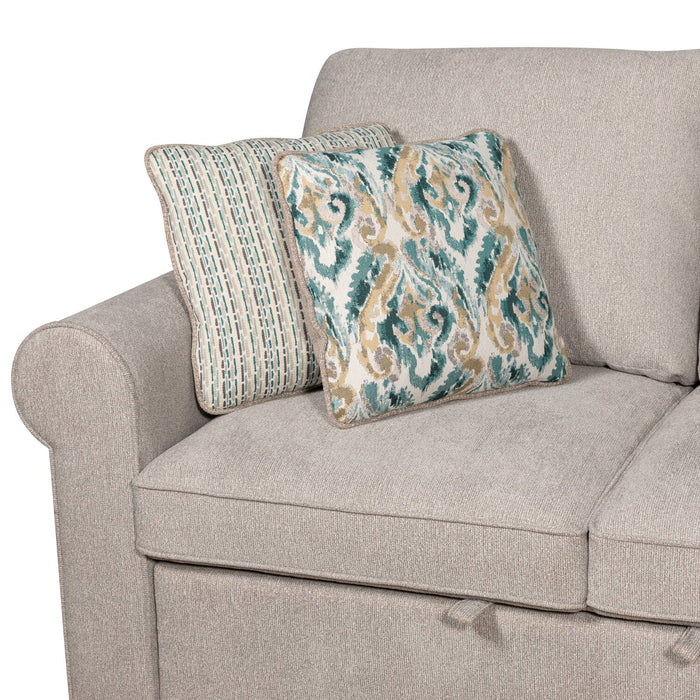 Haven 4-Piece Chenille Left-Facing Sleeper Sectional - Grey 