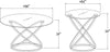 Hendrix 60\" Modern 2-Pack Glass Top Coffee + End Table - Chrome with Metal Base