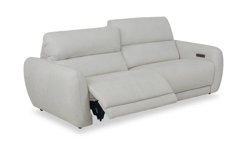 Cindy Crawford Home Kaia 92\" Fabric Power Reclining Sofa with Power Headrests - Beige 
