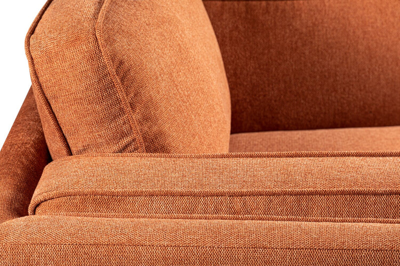 Kort & Co. Kassia 40.9\" Linen-Look Fabric Chair with Wood Base and Legs - Orange 