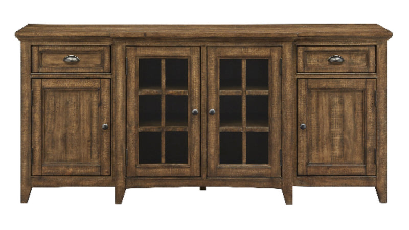 Wesley 70\" Traditional TV Stand with Storage and Cable Management for TVs up to 75\" - Toasted Nutmeg