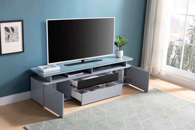 Adam 78\" Modern TV Stand with Storage and Cable Management for TVs up to 86\"- Grey