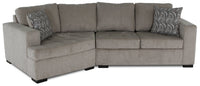 Made in Canada Legend 2-Piece Left-Facing Chenille Fabric Cuddler Sectional - Platinum Beige 