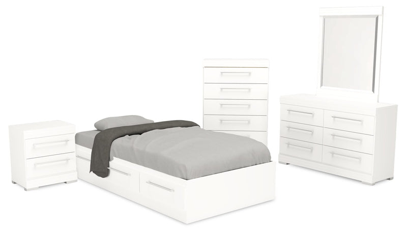 Riley Twin Mates Bed – White