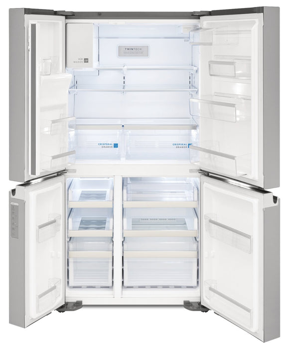 Frigidaire Gallery 36\" 21.5 Cu. Ft. Counter-Depth 4-Door Refrigerator - Smudge-Proof® Stainless Stee… 