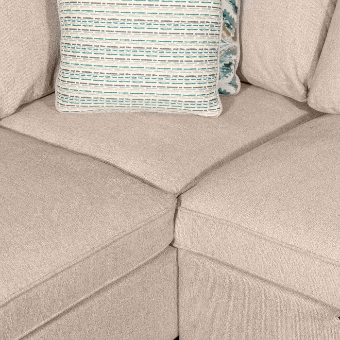 Scott Living Haven 3-Piece Right-Facing Chenille Fabric Cuddler Sleeper Sectional - Taupe