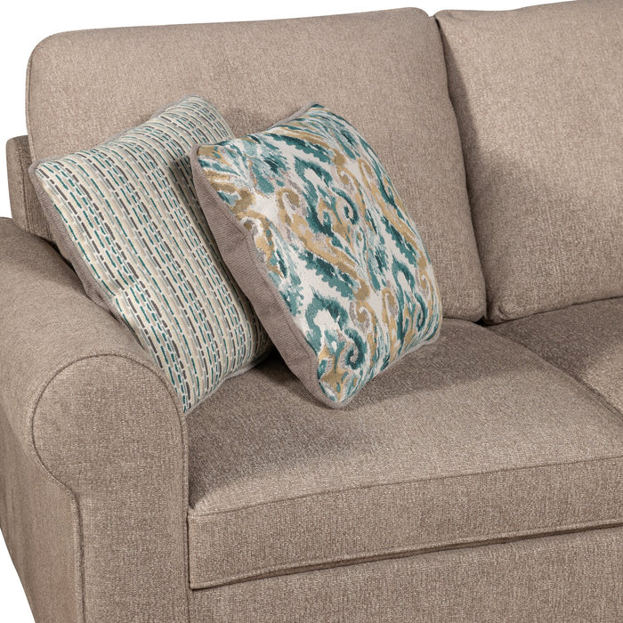 Scott Living Haven 3-Piece Right-Facing Taupe Chenille Fabric Sleeper Sectional