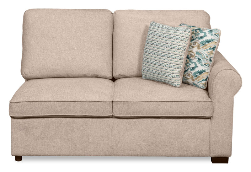 Scott Living Haven 3-Piece Left-Facing Chenille Fabric Cuddler Sleeper Sectional - Taupe