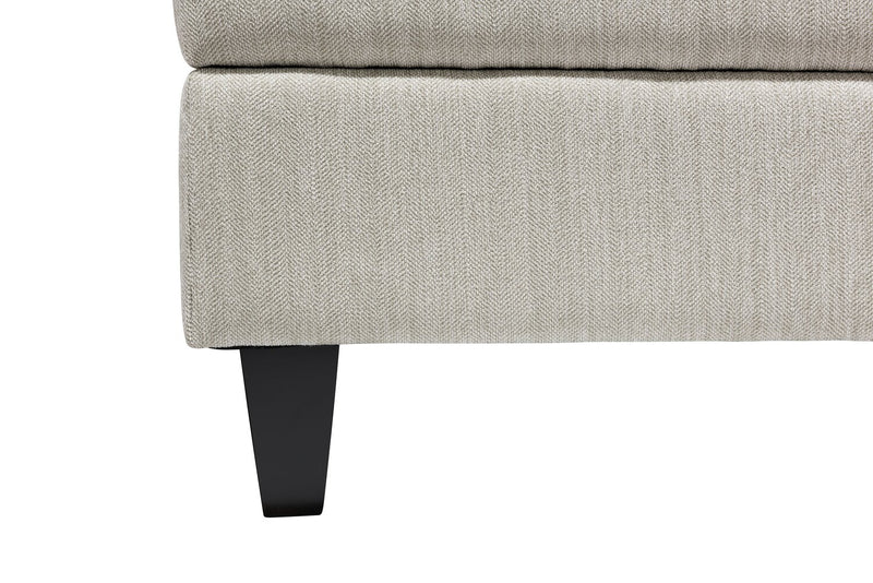 Nofia Chenille Storage Ottoman - Linen