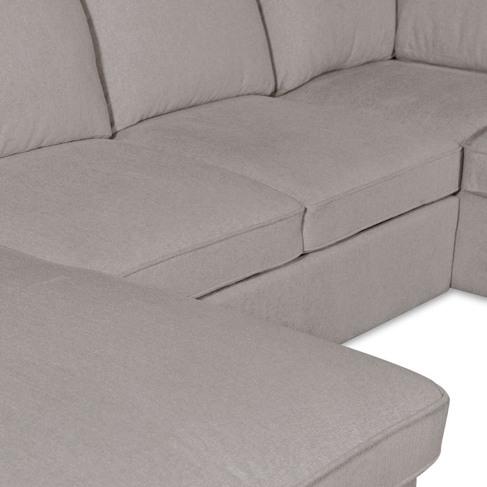 Scott Living Haven 3-Piece Left-Facing Chenille Fabric Sleeper Sectional with Storage Chaise - Grey 